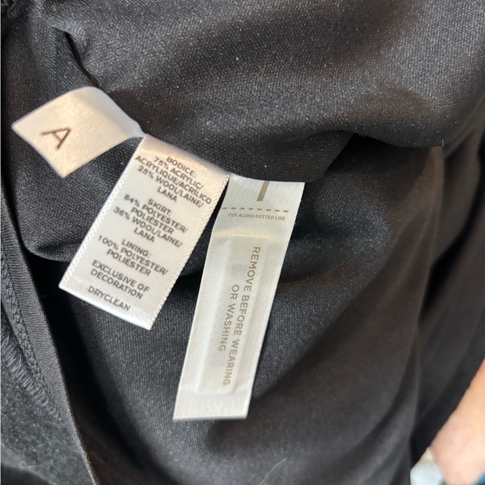 LOFT Black Sequin Wool Dress - Picture 4 of 5